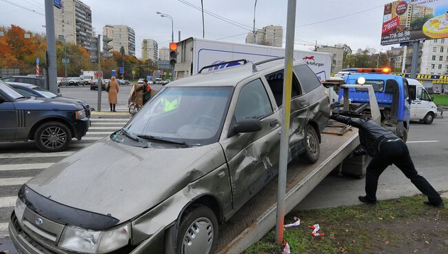 Место ДТП, в результате которого погибла актриса Голуб