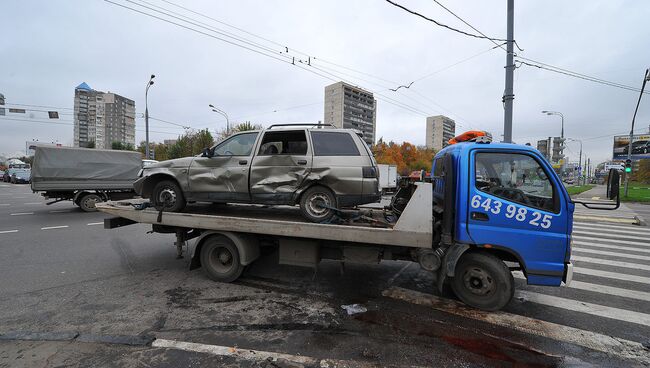 Место ДТП, в результате которого погибла актриса Голуб