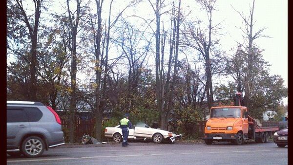 Четыре машины столкнулись на Калужском шоссе