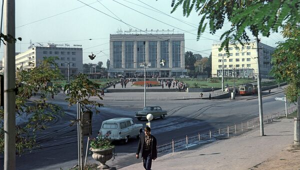 Площадь имени Ю.А.Гагарина в Виннице. 1966 год. Архивное фото