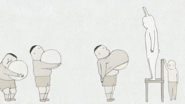 Кадр из мультфильма Ацуши Вада Великий кролик