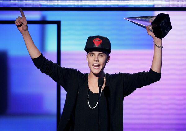 Джастин Бибер на вручении музыкальной премии American Music Awards