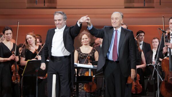Валерий Гергиев и Родион Щедрин на филармоническом фестивале в Концертном зале имени Чайковского