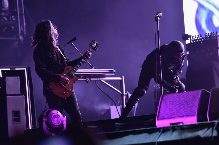 Участники группы Tool Адам Джонс и Мэйнард Джеймс Кинан во время выступления на музыкальном фестивале Governors Ball в Нью-Йорке