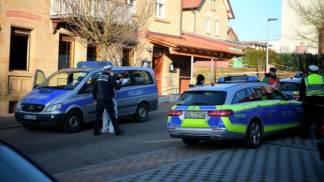 Полиция на месте стрельбы в городе Рот-ам-Зе, Германия