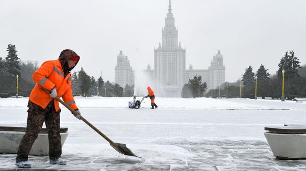Уборка снега в Москве. 28 января 2020