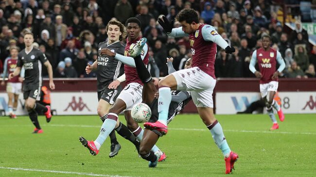 Soccer Football - Carabao Cup - Semi Final - Second Leg - Aston Villa v Leicester City - Villa Park, Birmingham, Britain - January 28, 2020  Aston Villa's Trezeguet scores their second goal   Action Images via Reuters/Carl Recine  EDITORIAL USE ONLY. No use with unauthorized audio, video, data, fixture lists, club/league logos or live services. Online in-match use limited to 75 images, no video emulation. No use in betting, games or single club/league/player publications.  Please contact your account representative for further details.