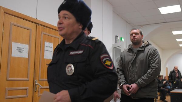 Бывший сотрудник полиции Денис Коновалов в Басманном суде. 30 января 2020