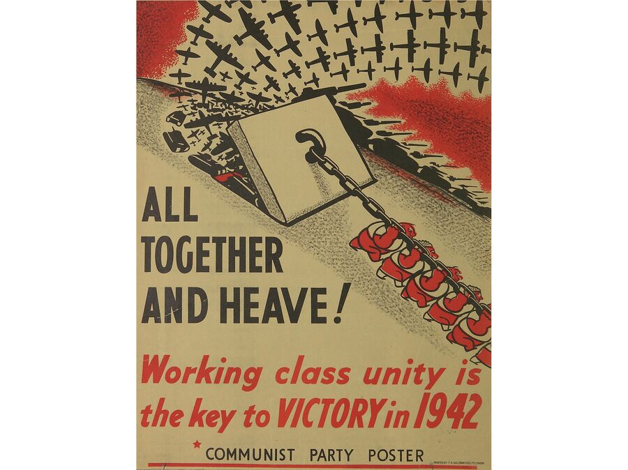 Плакат Коммунистической партии Великобритании с призывом открыть второй фронт