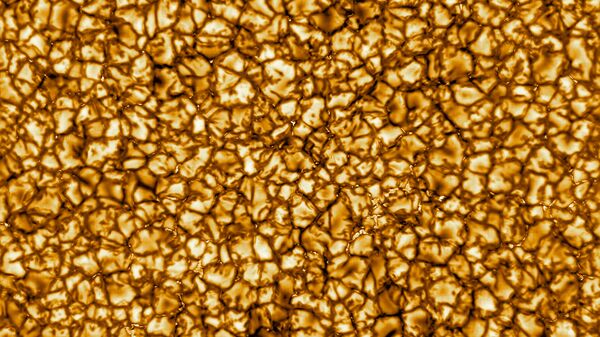 Детальное изображение поверхности Солнца, сделанное телескопом DKIST. Размер площади изображения 36 500 × 36 500 километров