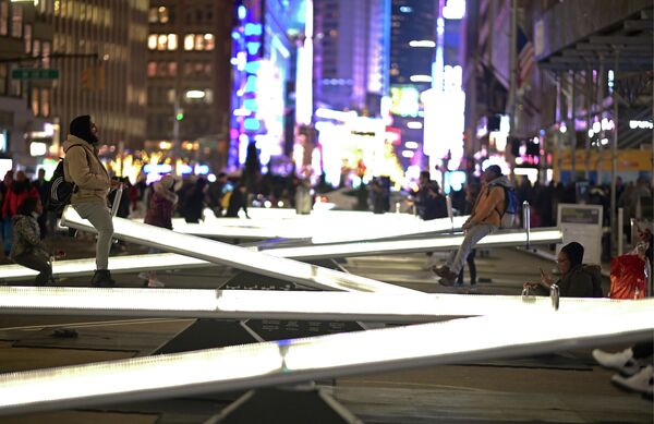 Интерактивная инсталляция Impulse на Таймс-сквер в Нью-Йорке 