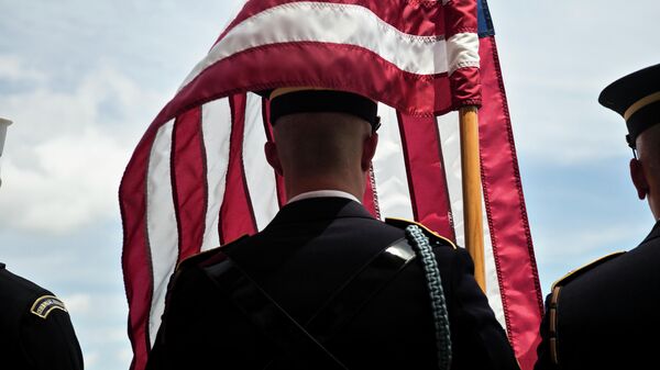 Военнослужащие ВС США на торжественной церемонии в Пентагоне