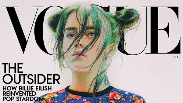 Рисунок Билли Айлиш авторства Анастасии Ковтун на обложке журнала Vogue