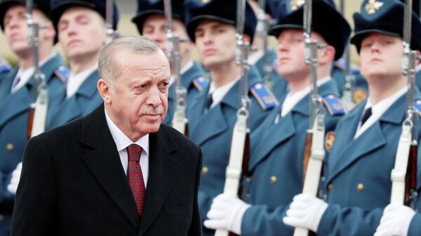 Президент Турции Реджеп Тайип Эрдоган во время визита в Киев