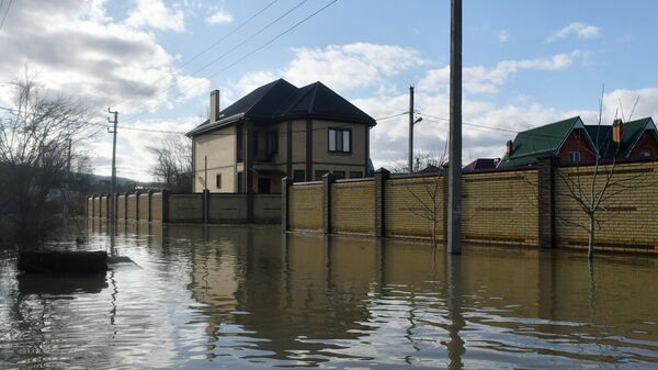 Затопленная улица в городе Горячий ключ Краснодарского края
