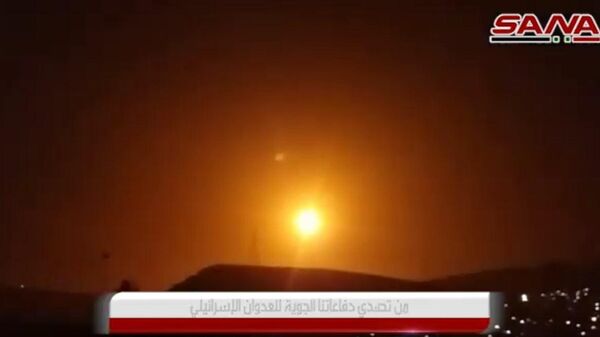 Видео отражения сирийской ПВО ракетного удара по Дамаску