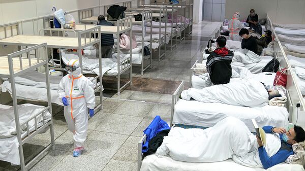 Уханьский Международный выставочном центре, который был преобразован в импровизированную больницу для приема пациентов с легкими симптомами, вызванными новым коронавирусом, в Ухане, провинция Хубэй, Китай