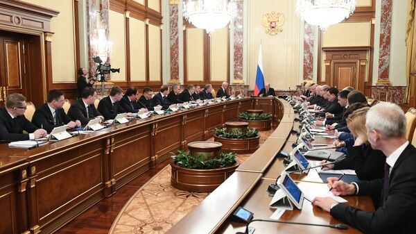 Председатель правительства РФ Михаил Мишустин проводит совещание с членами кабинета министров РФ. 6 февраля 2020