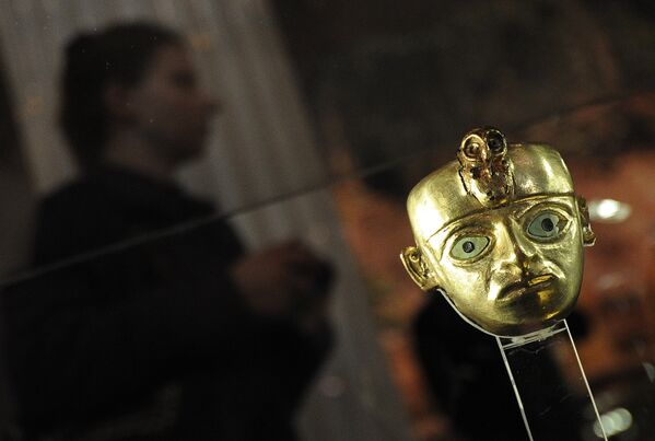 Один из экспонатов выставки 1000 лет золота инков в Государственном музее изобразительных искусств имени А.С. Пушкина