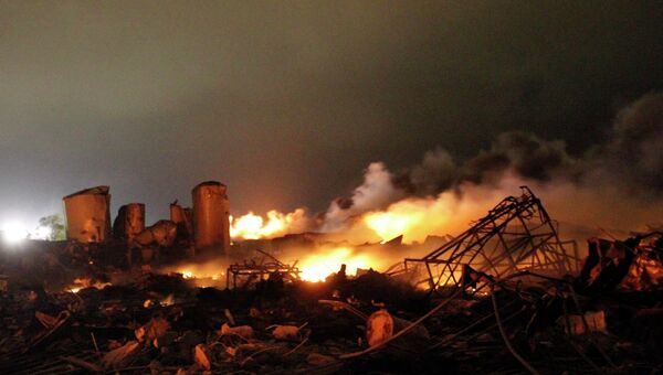 Последствия взрыва на заводе удобрений в Техасе
