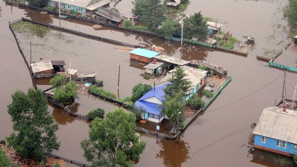 Облет территорий, пострадавших от паводка в Амурской области