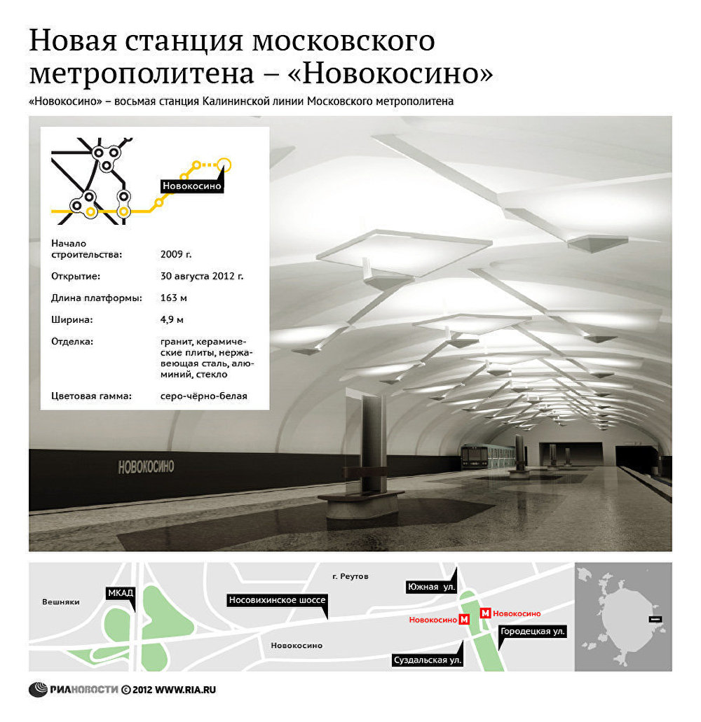 Новая станция московского метрополитена Новокосино