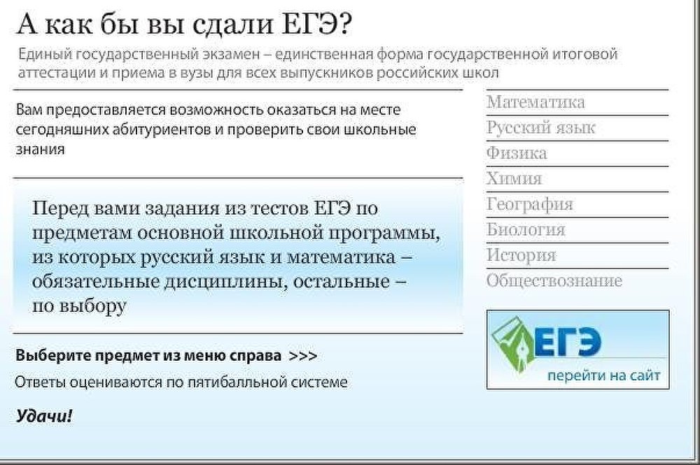 А как бы вы сдали ЕГЭ?