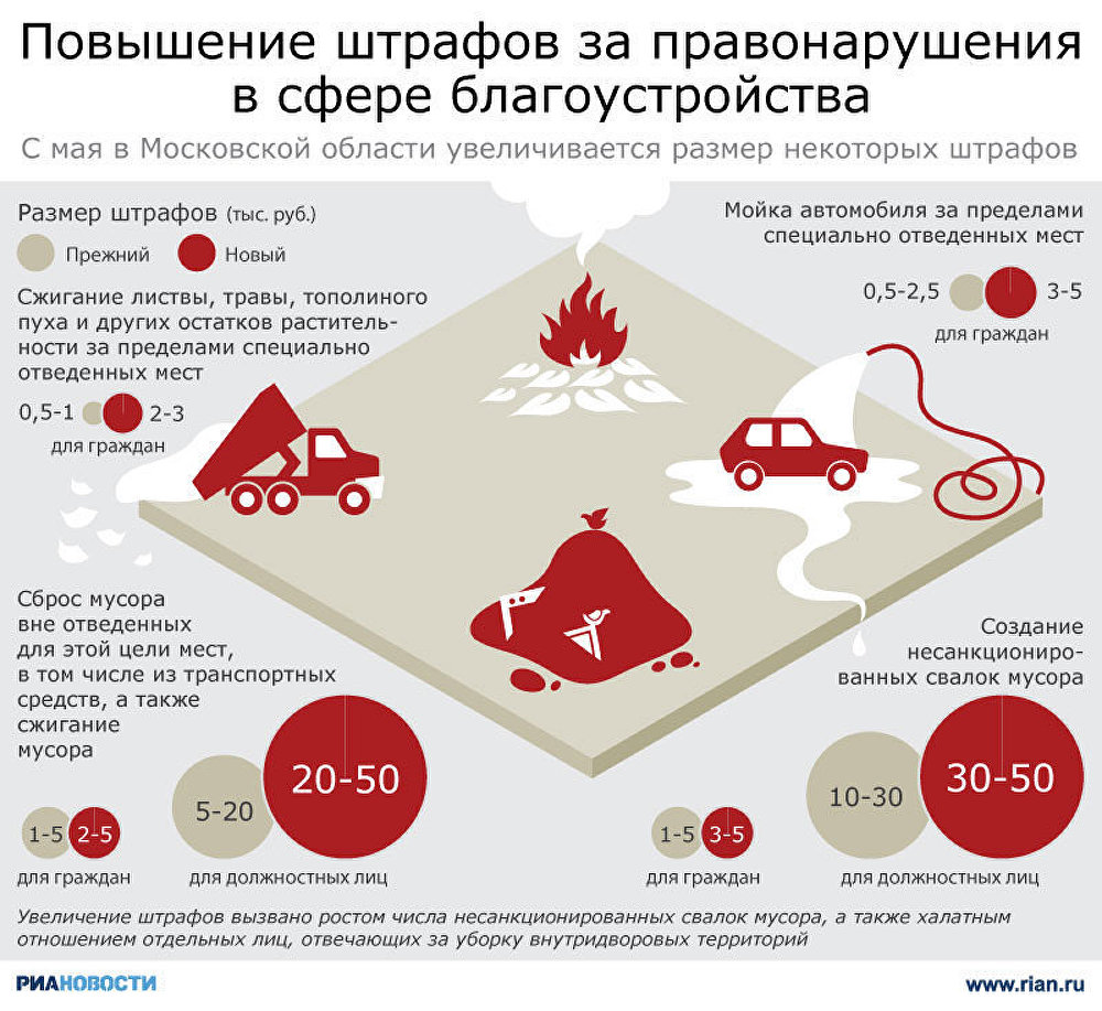 Штрафы повысились. Свалка инфографика.