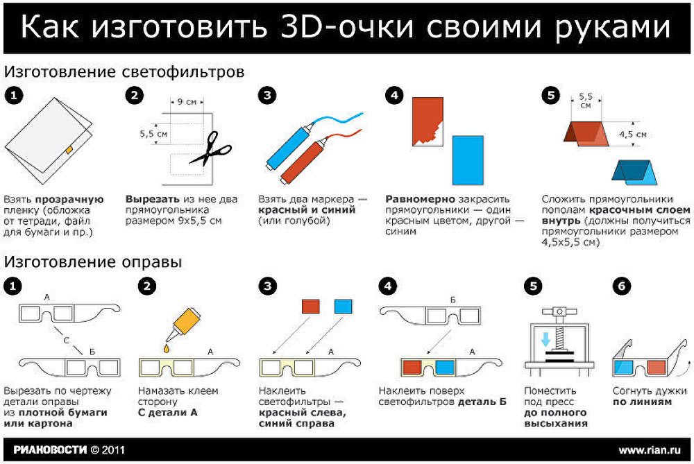 Как изготовить 3D-очки своими руками