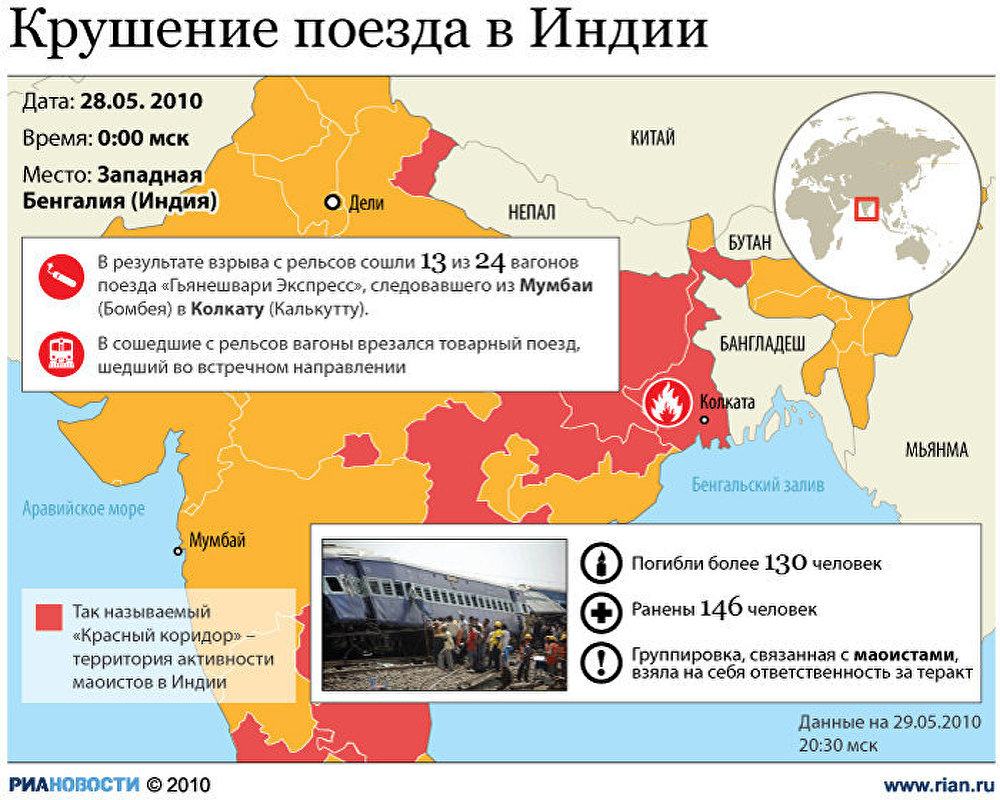 Крушение поезда в Индии