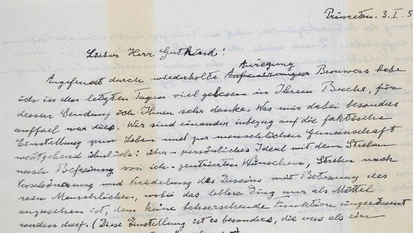 Написанное от руки письмо Эйнштейна немецкому философу Эрику Гуткинду