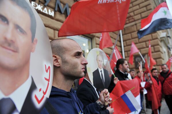 Акция в поддержку народа Сирии в Москве
