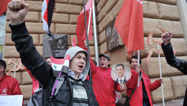 Акция в поддержку народа Сирии в Москве