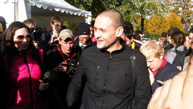 Сергей Удальцов на митинге оппозиции в Москве