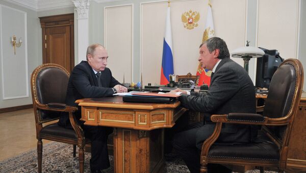 Встреча Владимира Путина с Игорем Сечиным в Ново-Огарево