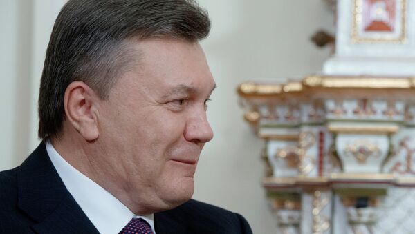 Президент Украины Виктор Янукович на встрече с президентом России Владимиром Путиным в Ново-Огарево