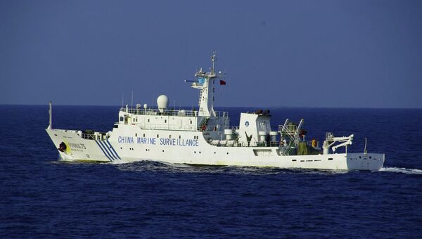 Китайское патрульное судно в акватории спорных островов Сенкаку