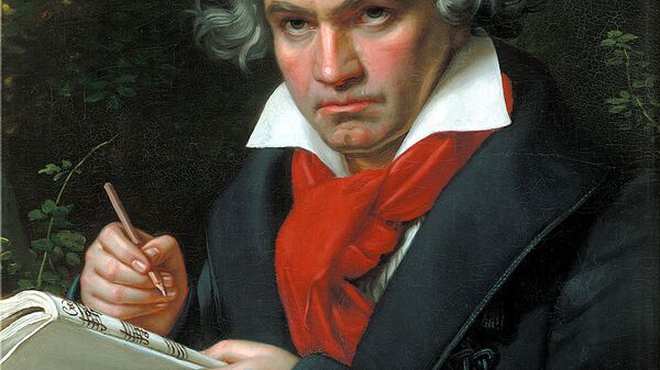 Людвиг ван Бетховен на портрете Карла Штилера 1820 г.