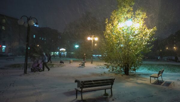 Первый снег в Санкт-Петербурге. Архивное фото