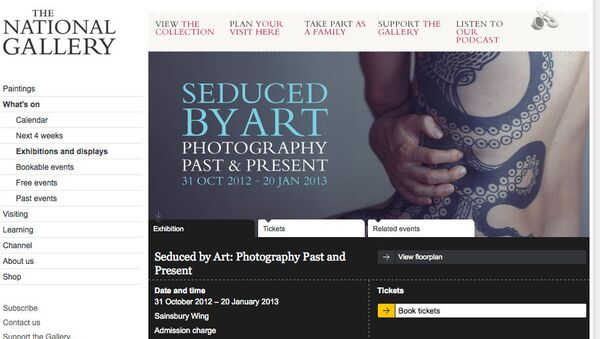 Скриншот сайта лондонской Национальной галереи