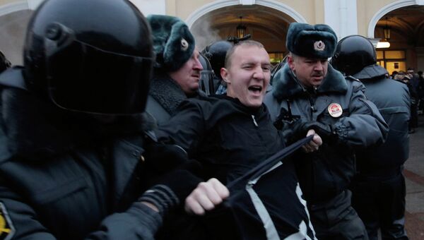 Задержание участников акции Стратегия-31 в Санкт-Петербурге