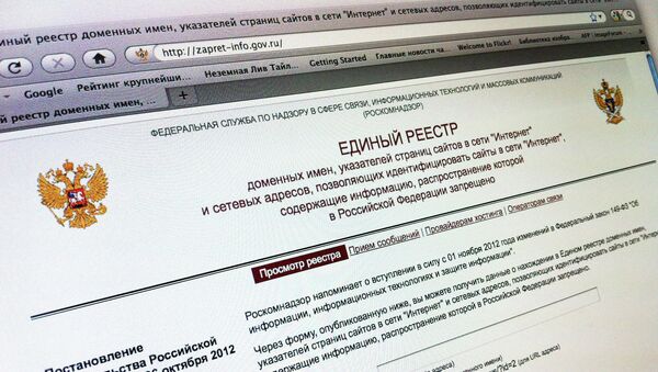 Сайт единого реестра доменных имен, содержащие информацию, распространение которой в Российской Федерации запрещено