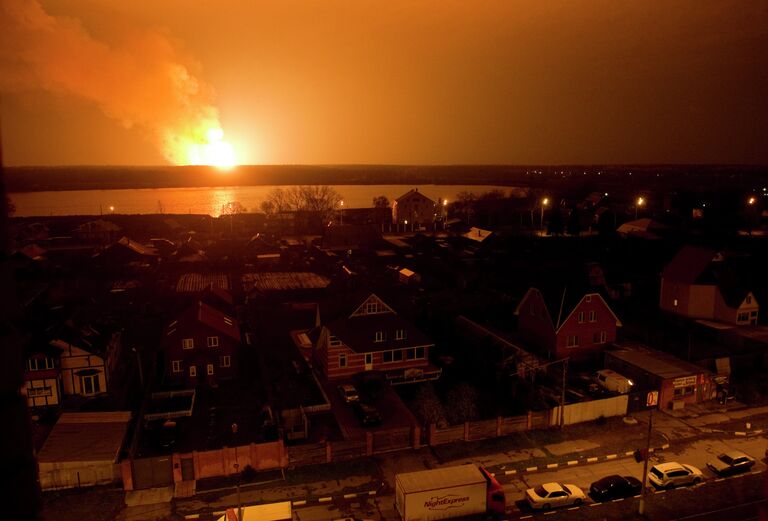 Пожар на газопроводе в Щелковском районе Московской области Пожар на газопроводе в Щелковском районе Московской области