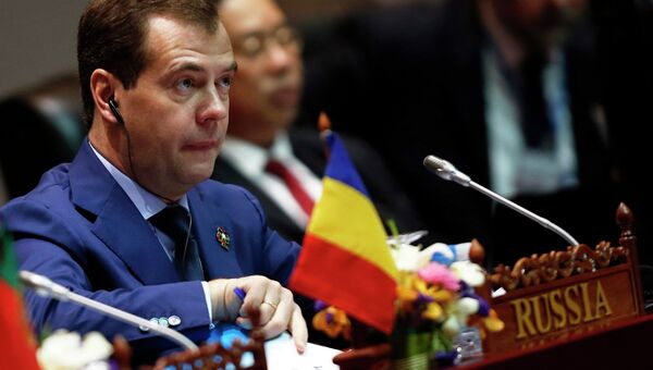 Премьер-министр России Дмитрий Медведев на форуме Азия-Европа