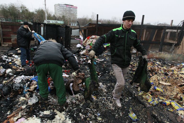 Последствия пожара в приюте для животных Альма