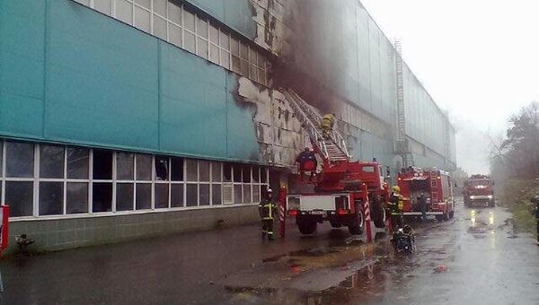 Пожар на автобусном заводе в Одинцовском районе
