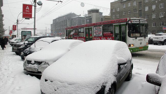 Снегопад в Новосибисрке