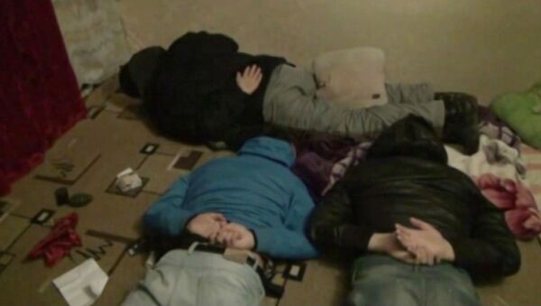 Оперативная съемка задержания членов террористической партии в Москве