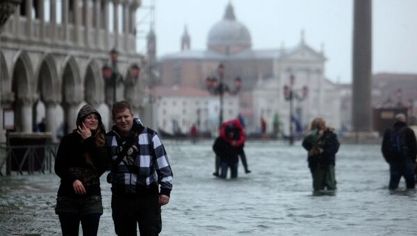 Затопленные улицы в Венеции 
