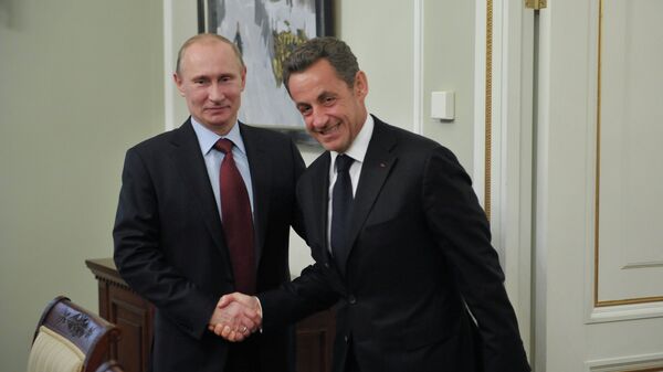 Владимир Путин и Николя Саркози в Ново-Огарево